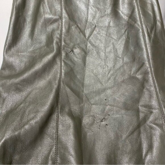 Nanushka Carlotta Faux Leather Hunter Green Maxi Skirt Fall Size Large Grunge - Picture 6 of 11